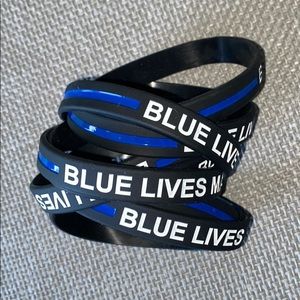 8 Blue lives matter silicone bracelets